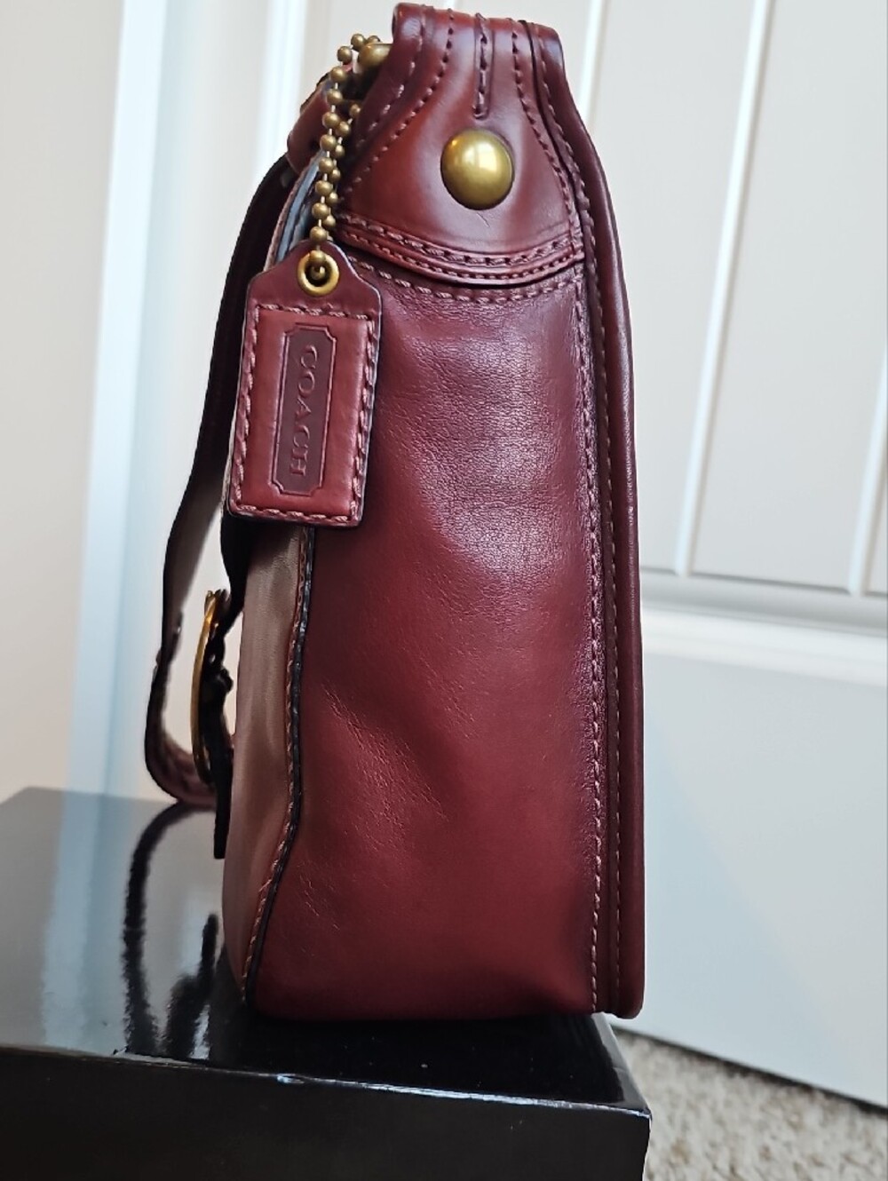 Coach 2007 Bleecker Large Flap Shoulder Bag Wine Tattersall 11419 NWT - Picture 11 of 15